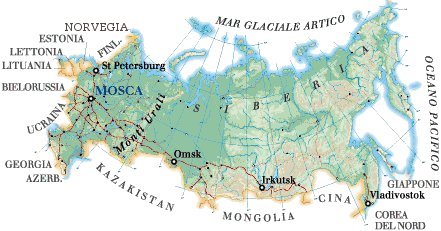 Mappa Russia Cartina